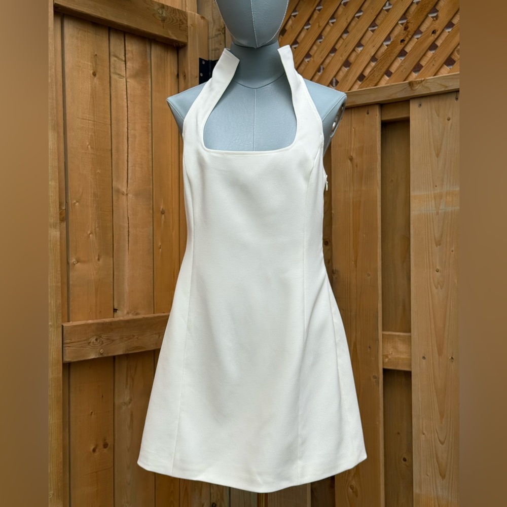 🆕 CULT GAIA 🧿 NWOT Akaia White Linen-Blend Mini Dress, Sz US 12 - Picture 4 of 17